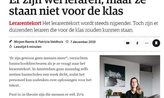 Er zijn wel leraren, maar ze staan niet voor de klas