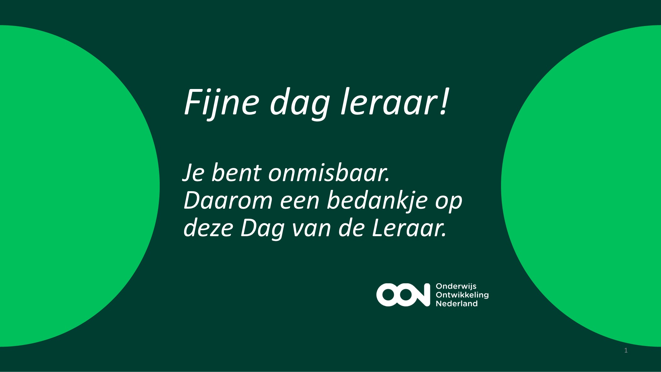 Fijne dag leraar!